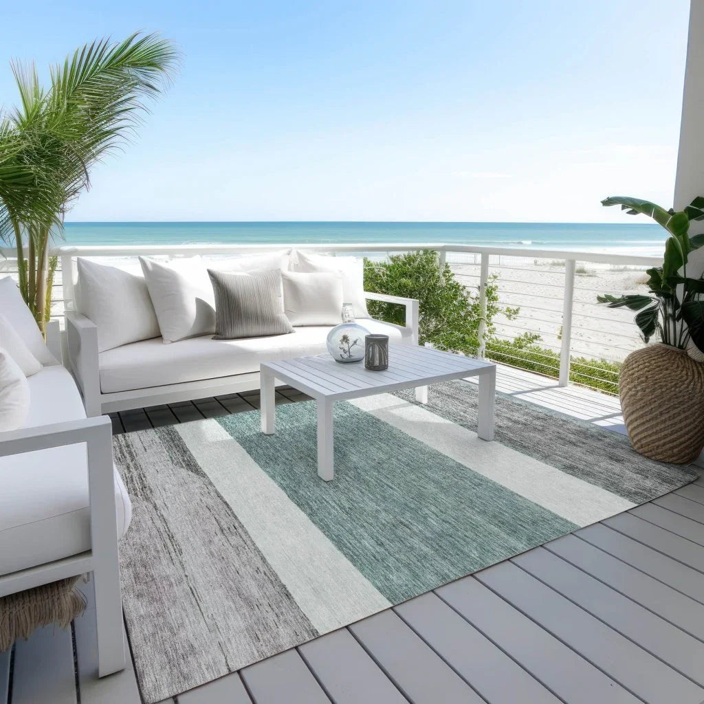 Chantissa Teal Washable Indoor - Outdoor Rug - LOOMLAN - LOOMLAN Rugs - Outdoor Rugs