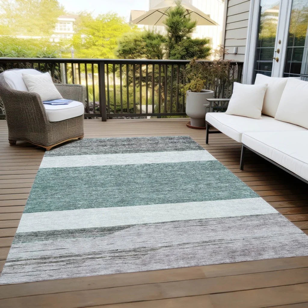 Chantissa Teal Washable Indoor - Outdoor Rug - LOOMLAN - LOOMLAN Rugs - Outdoor Rugs
