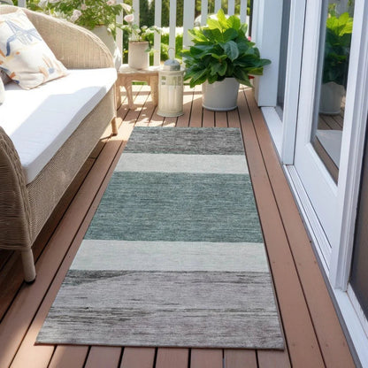 Chantissa Teal Washable Indoor - Outdoor Rug - LOOMLAN - LOOMLAN Rugs - Outdoor Rugs
