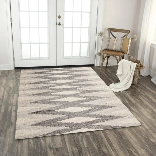 Chap Geometric Silver Area Rugs For Living Room - LOOMLAN - LOOMLAN - Area Rugs