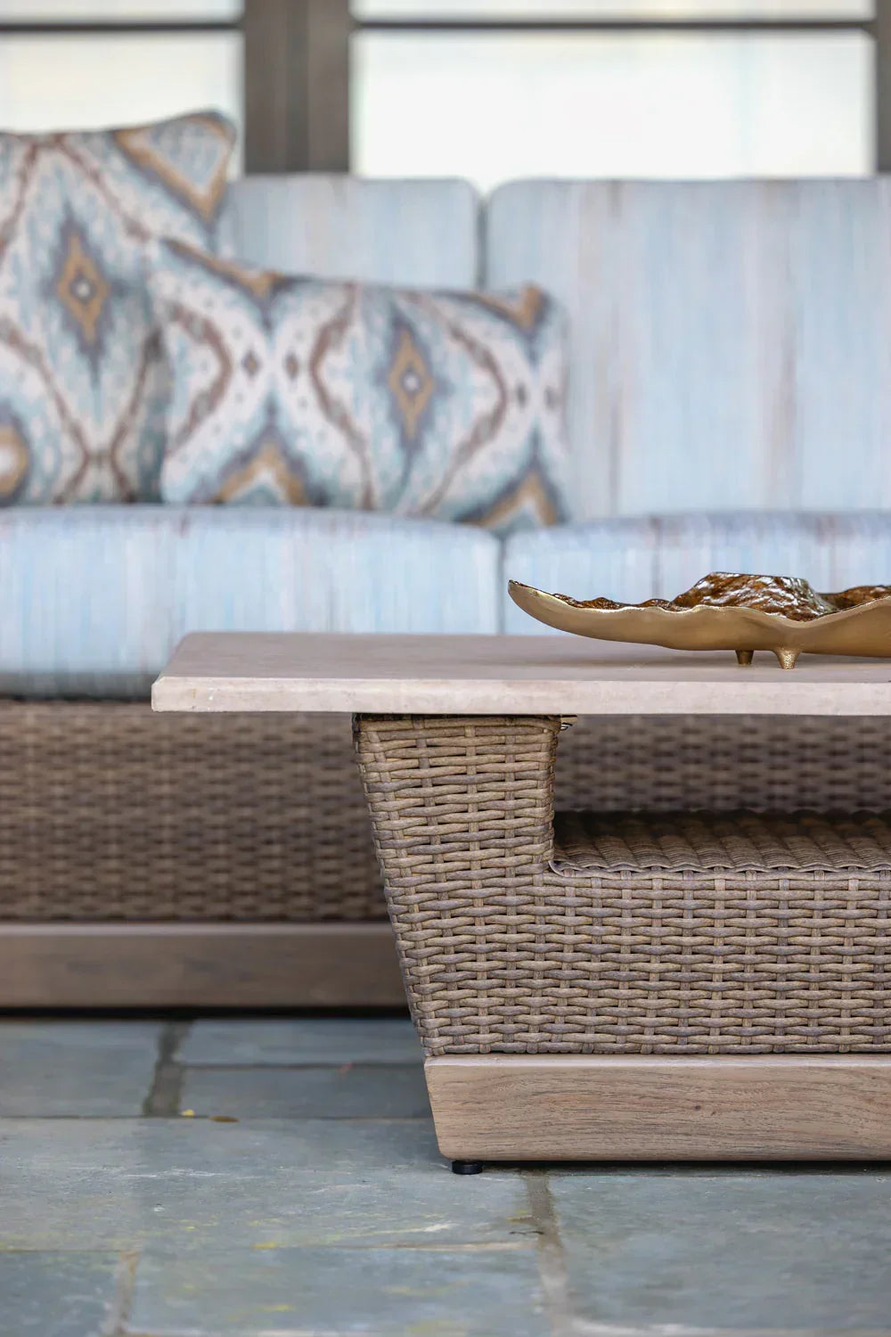 Charisma Aluminum Rectangular Outdoor Cocktail Table-Outdoor Coffee Tables-Lloyd Flanders-LOOMLAN