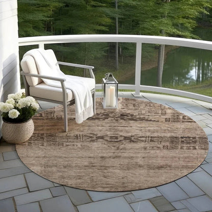 Charix Brown Washable Indoor - Outdoor Rug - LOOMLAN - LOOMLAN Rugs - Outdoor Rugs