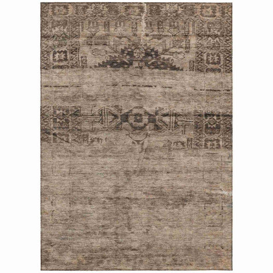 Charix Brown Washable Indoor - Outdoor Rug - LOOMLAN - LOOMLAN Rugs - Outdoor Rugs