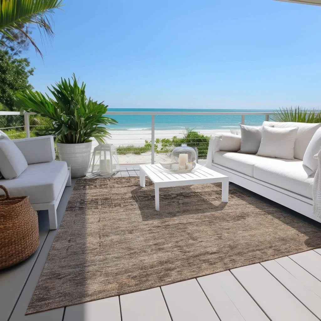 Charix Brown Washable Indoor - Outdoor Rug - LOOMLAN - LOOMLAN Rugs - Outdoor Rugs