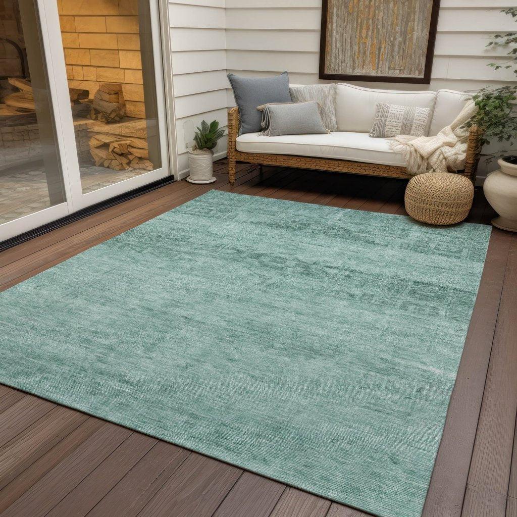Charix Teal Washable Indoor - Outdoor Rug - LOOMLAN - LOOMLAN Rugs - Outdoor Rugs