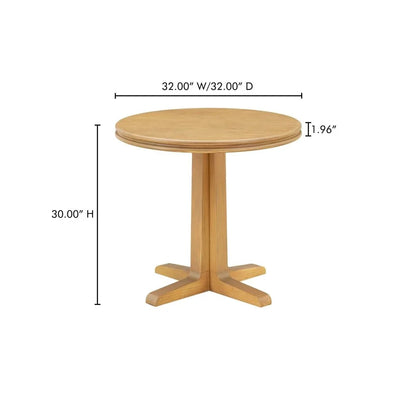 Charles Solid Pine Base Round Cafe Table - LOOMLAN - Moe's Home - Coffee Tables