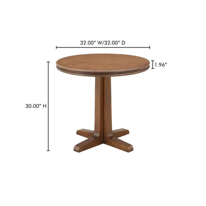 Charles Solid Pine Base Round Cafe Table - LOOMLAN - Moe's Home - Coffee Tables