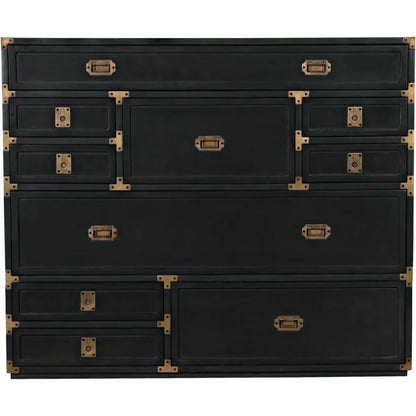 Charles Wood and Brass Black Chest - LOOMLAN - Noir - Chests
