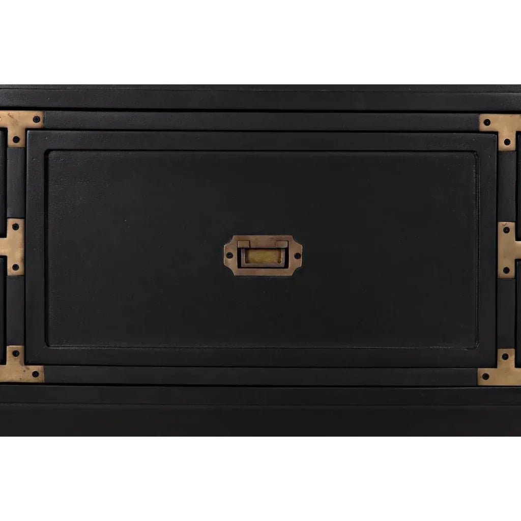 Charles Wood and Brass Black Chest - LOOMLAN - Noir - Chests