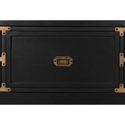 Charles Wood and Brass Black Chest - LOOMLAN - Noir - Chests