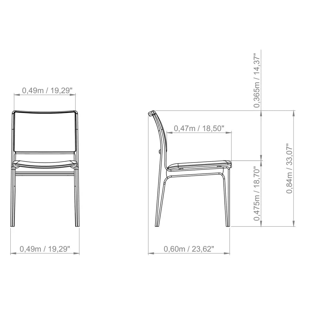 Charlotte Boucle Cane Armless Side Chair - LOOMLAN - Urbia - Dining Chairs