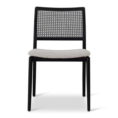 Charlotte Boucle Cane Armless Side Chair - LOOMLAN - Urbia - Dining Chairs