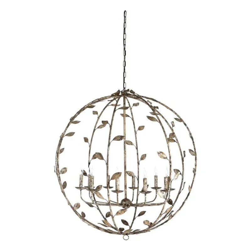 Charlotte Rustic Silver Leaf Design Chandelier - LOOMLAN - Wildwood - Chandeliers