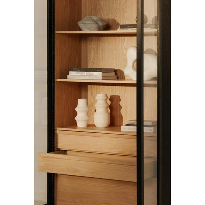 Charlotte Tempered Glass Door Tall Cabinet - LOOMLAN - Moe's Home - Accent Cabinets