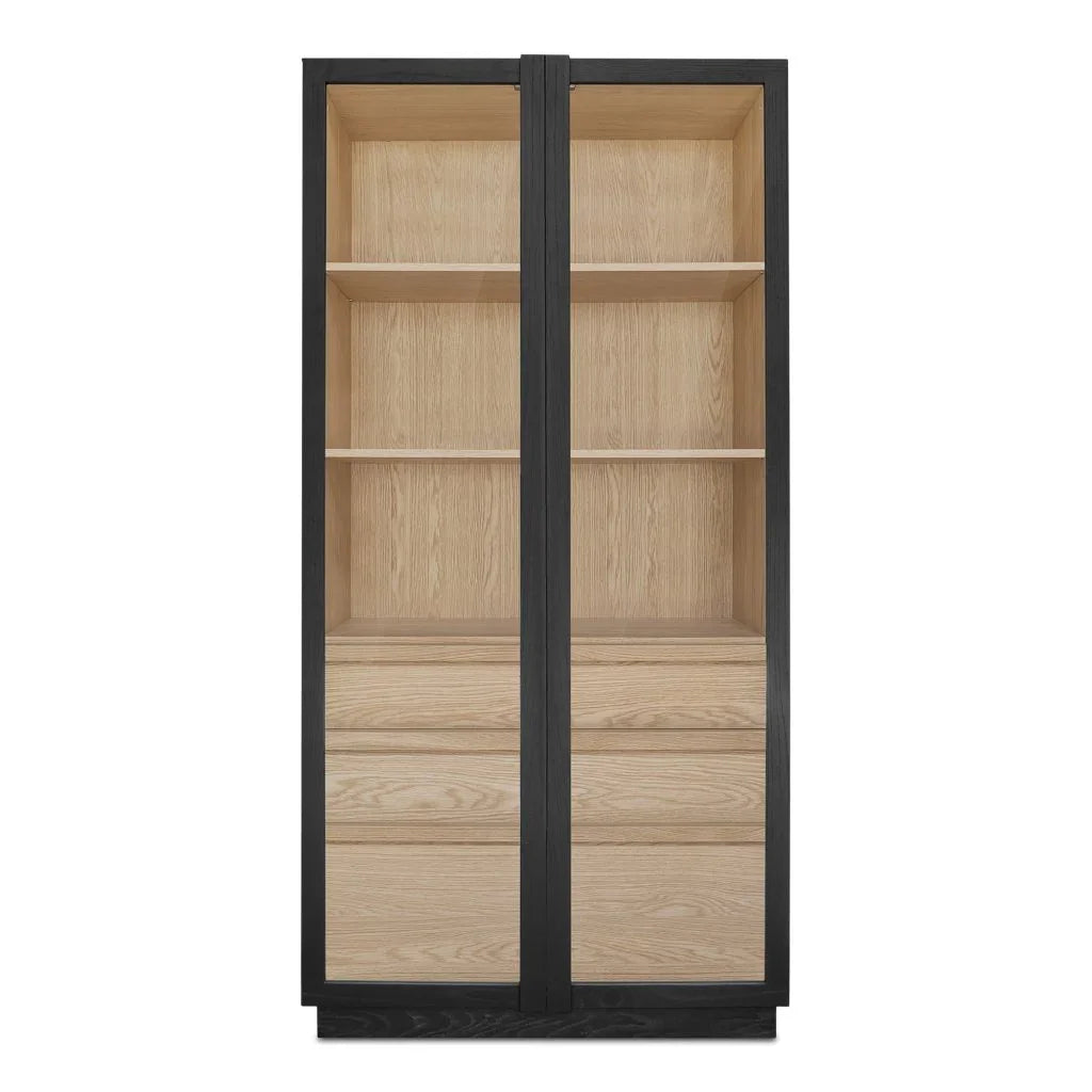 Charlotte Tempered Glass Door Tall Cabinet - LOOMLAN - Moe's Home - Accent Cabinets