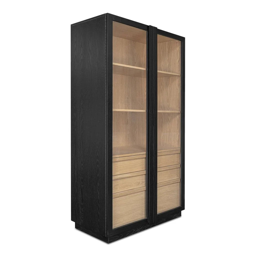 Charlotte Tempered Glass Door Tall Cabinet - LOOMLAN - Moe's Home - Accent Cabinets