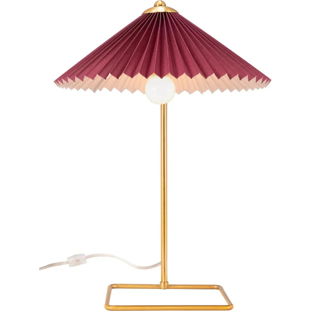 Charo Table Lamp Red & Gold - LOOMLAN - Zuo Modern - Table Lamps