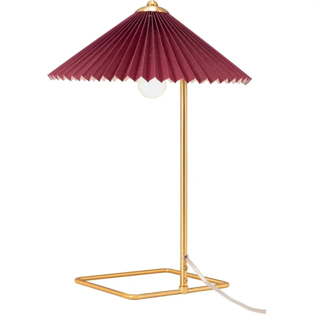 Charo Table Lamp Red & Gold - LOOMLAN - Zuo Modern - Table Lamps
