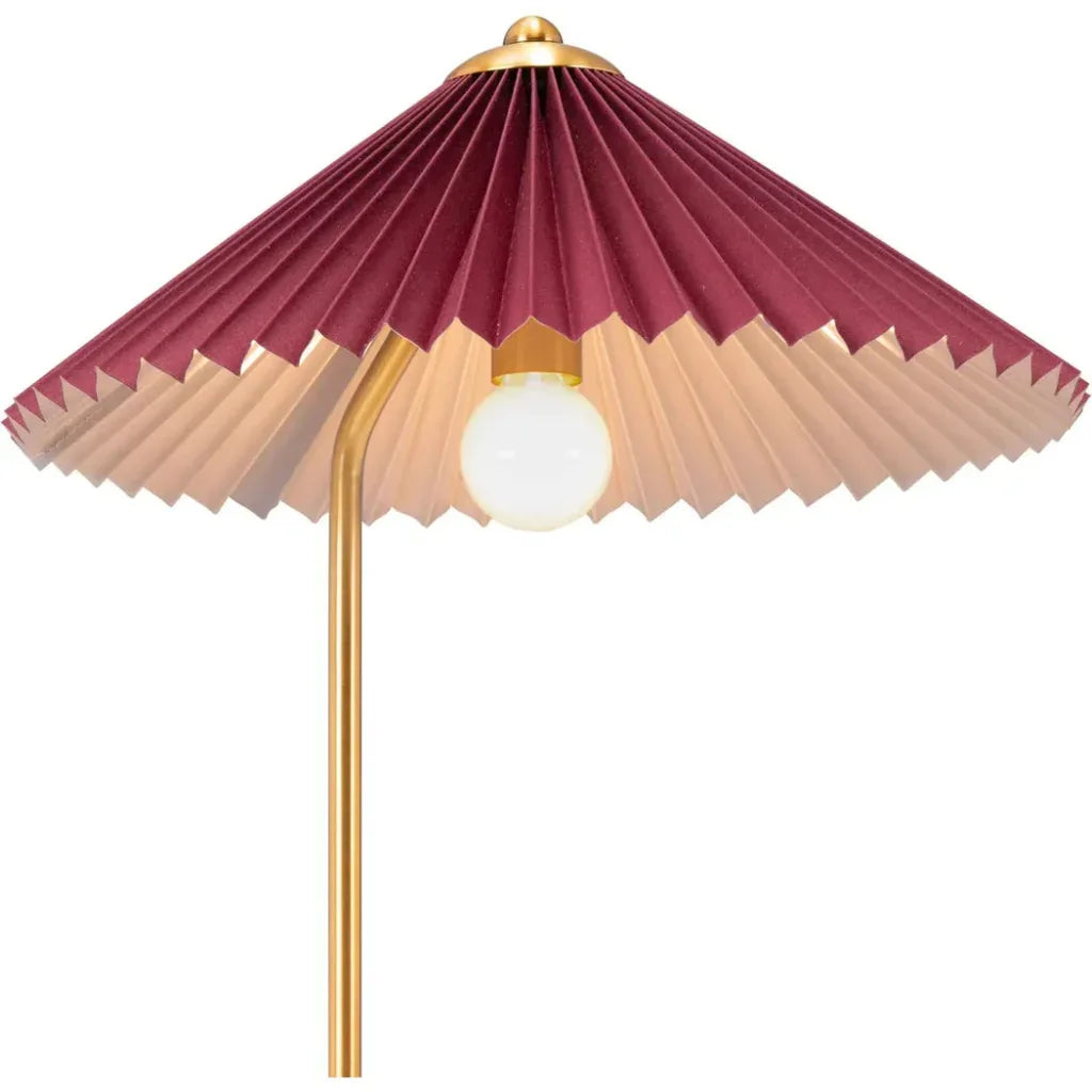 Charo Table Lamp Red & Gold - LOOMLAN - Zuo Modern - Table Lamps