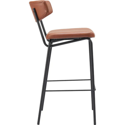 Charon Barstool (Set of 2) Vintage Brown - LOOMLAN - Zuo Modern - Bar Stools