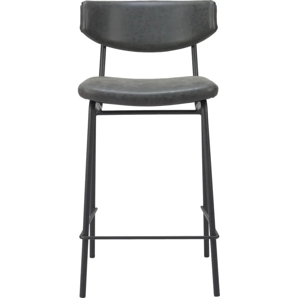 Charon Counter Stool 2PC Vintage Black - LOOMLAN - Zuo Modern - Counter Stools