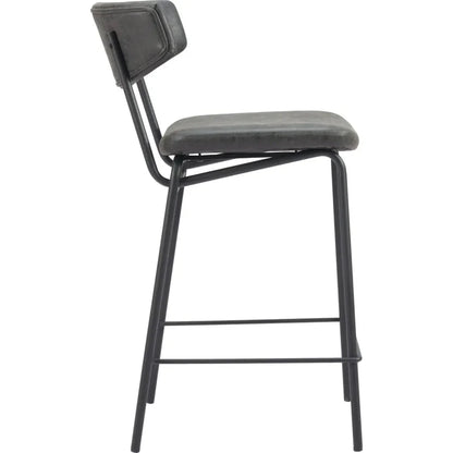 Charon Counter Stool 2PC Vintage Black - LOOMLAN - Zuo Modern - Counter Stools