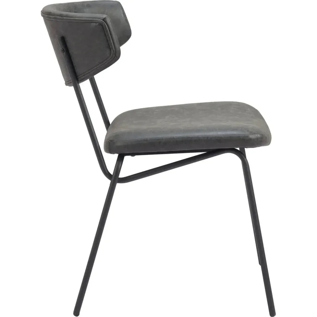 Charon Dining Chair (Set of 2) Vintage Black - LOOMLAN - Zuo Modern - Dining Chairs