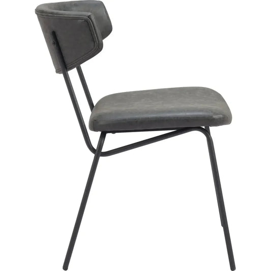 Charon Dining Chair (Set of 2) Vintage Black - LOOMLAN - Zuo Modern - Dining Chairs