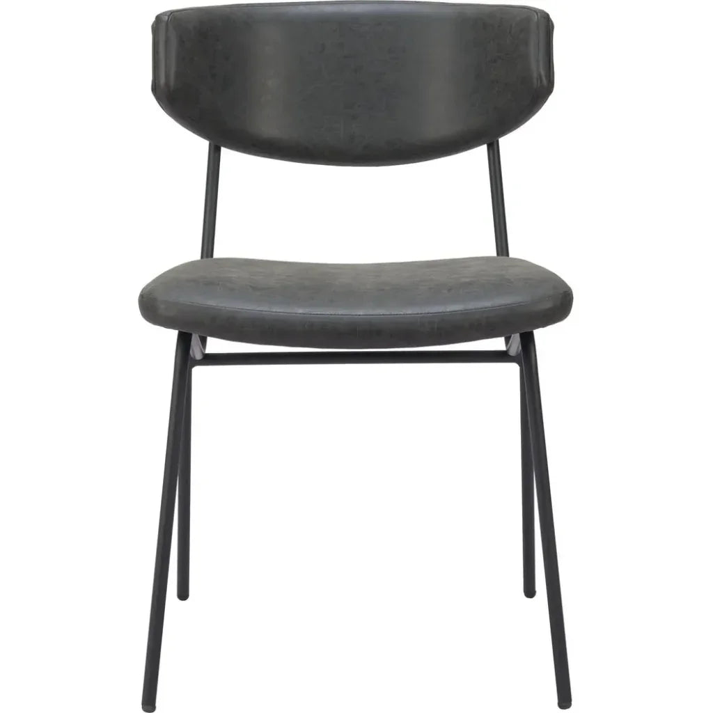 Charon Dining Chair (Set of 2) Vintage Black - LOOMLAN - Zuo Modern - Dining Chairs
