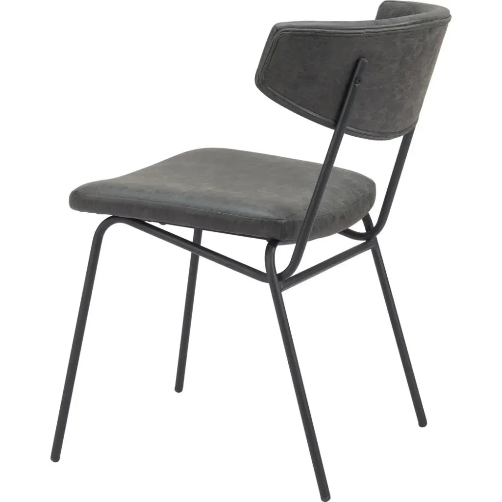 Charon Dining Chair (Set of 2) Vintage Black - LOOMLAN - Zuo Modern - Dining Chairs