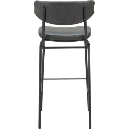 Charon Barstool (Set of 2) Vintage Black - LOOMLAN - Zuo Modern - Bar Stools