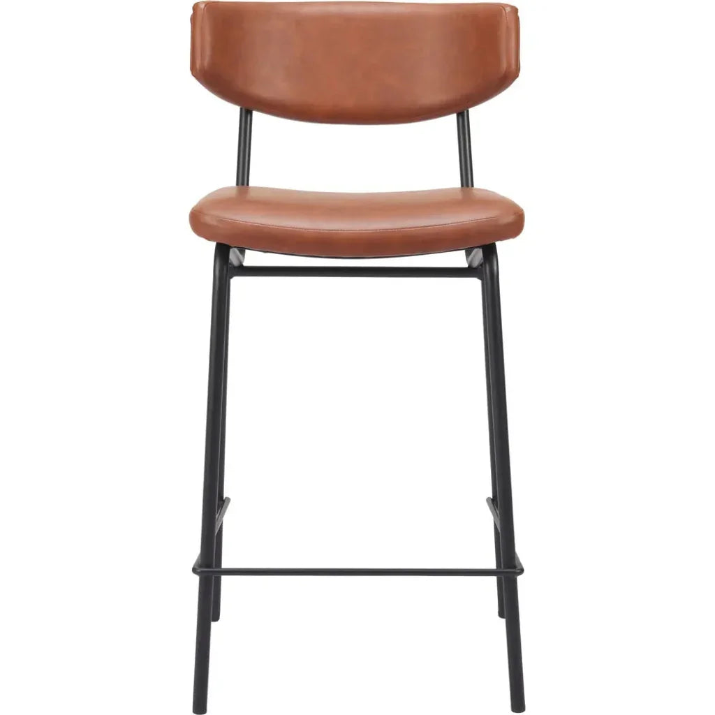 Charon Counter Stool 2PC Vintage Brown - LOOMLAN - Zuo Modern - Counter Stools