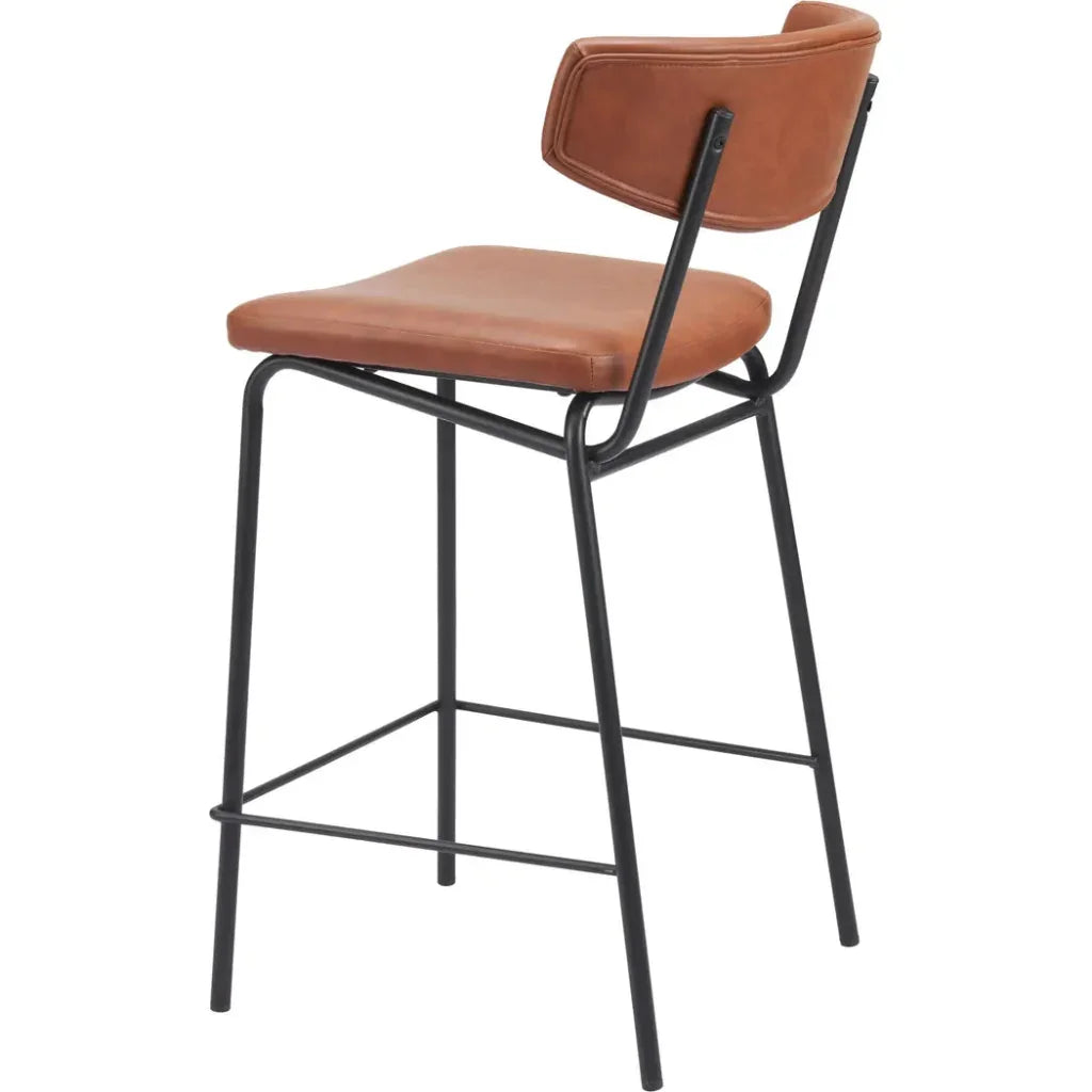 Charon Counter Stool 2PC Vintage Brown - LOOMLAN - Zuo Modern - Counter Stools