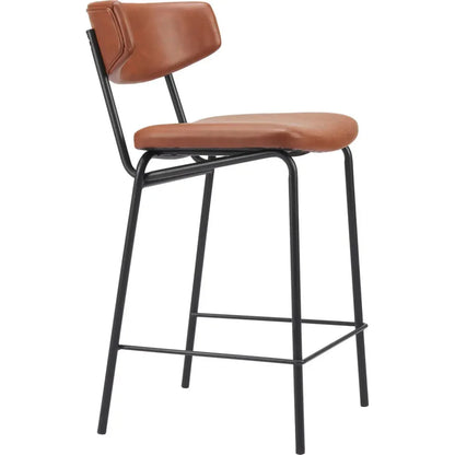 Charon Counter Stool 2PC Vintage Brown - LOOMLAN - Zuo Modern - Counter Stools