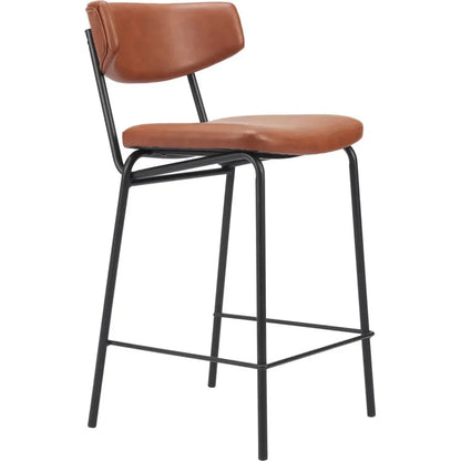 Charon Counter Stool 2PC Vintage Brown - LOOMLAN - Zuo Modern - Counter Stools