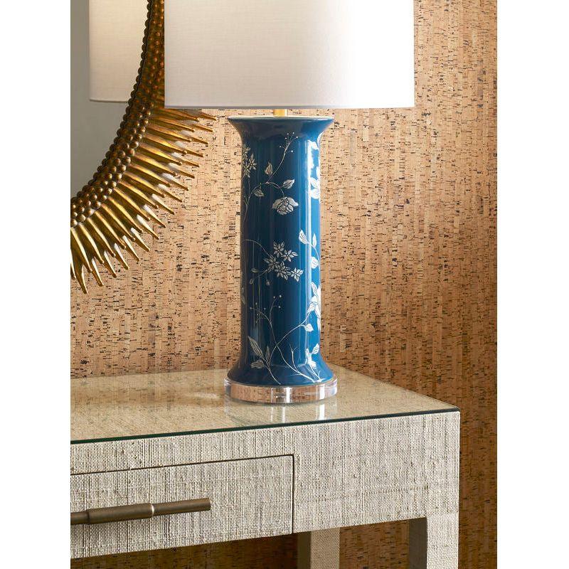 Chastity Hand Painted Blue Table Lamp - LOOMLAN - Wildwood - Table Lamps