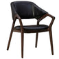 Chavez Shiny Black Leather Arm Chair - LOOMLAN - Furniture Classics - Accent Chairs