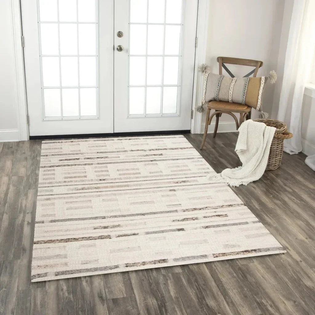 Chef Stripe Silver Area Rugs For Living Room - LOOMLAN - LOOMLAN - Area Rugs