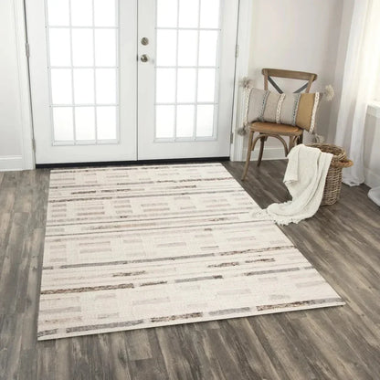 Chef Stripe Silver Area Rugs For Living Room - LOOMLAN - LOOMLAN - Area Rugs