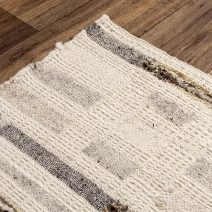 Chef Stripe Silver Area Rugs For Living Room - LOOMLAN - LOOMLAN - Area Rugs
