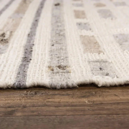 Chef Stripe Silver Area Rugs For Living Room - LOOMLAN - LOOMLAN - Area Rugs