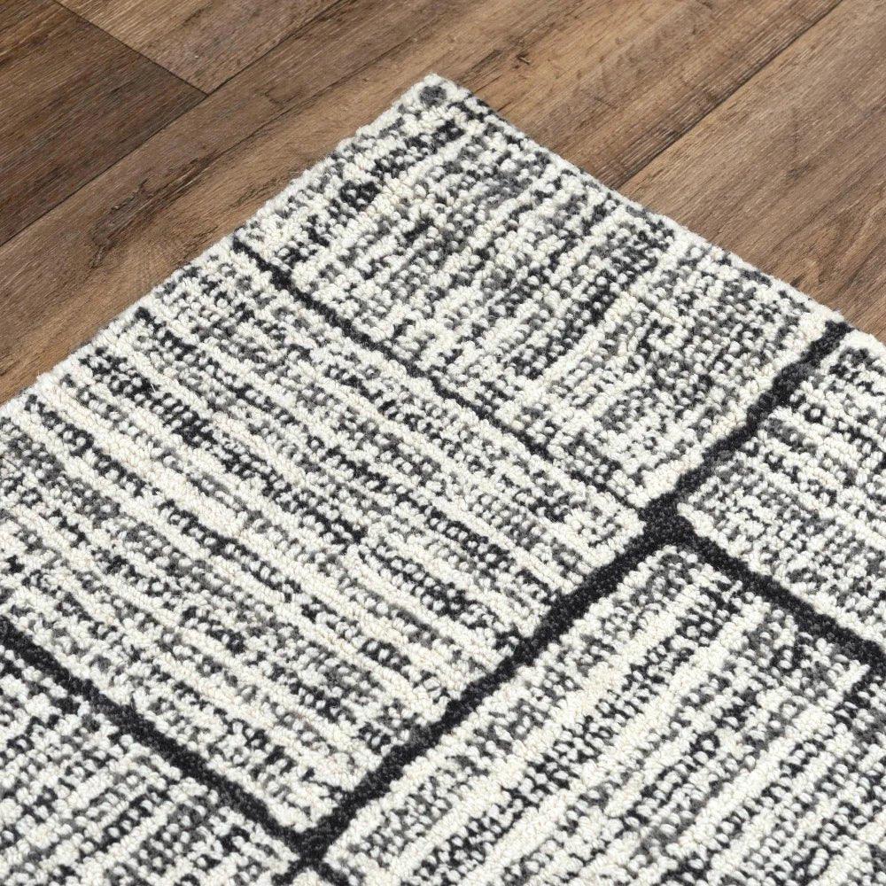 Ches Geometric Charcoal Area Rugs For Living Room - LOOMLAN - LOOMLAN - Area Rugs
