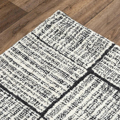 Ches Geometric Charcoal Area Rugs For Living Room - LOOMLAN - LOOMLAN - Area Rugs