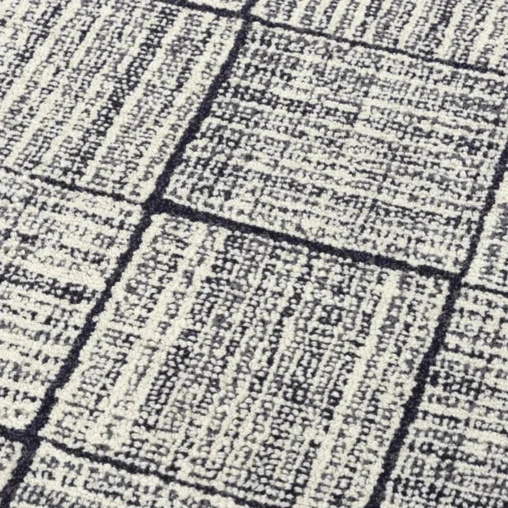 Ches Geometric Charcoal Area Rugs For Living Room - LOOMLAN - LOOMLAN - Area Rugs