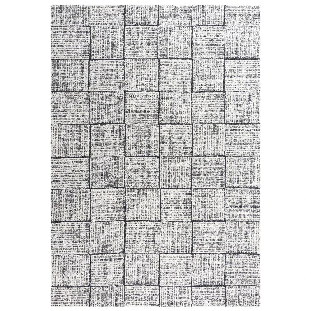 Ches Geometric Charcoal Area Rugs For Living Room - LOOMLAN - LOOMLAN - Area Rugs