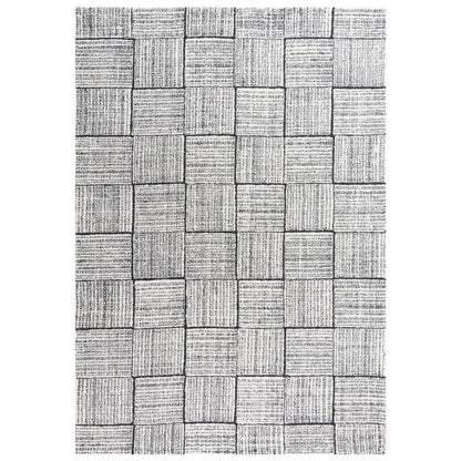 Ches Geometric Charcoal Area Rugs For Living Room - LOOMLAN - LOOMLAN - Area Rugs