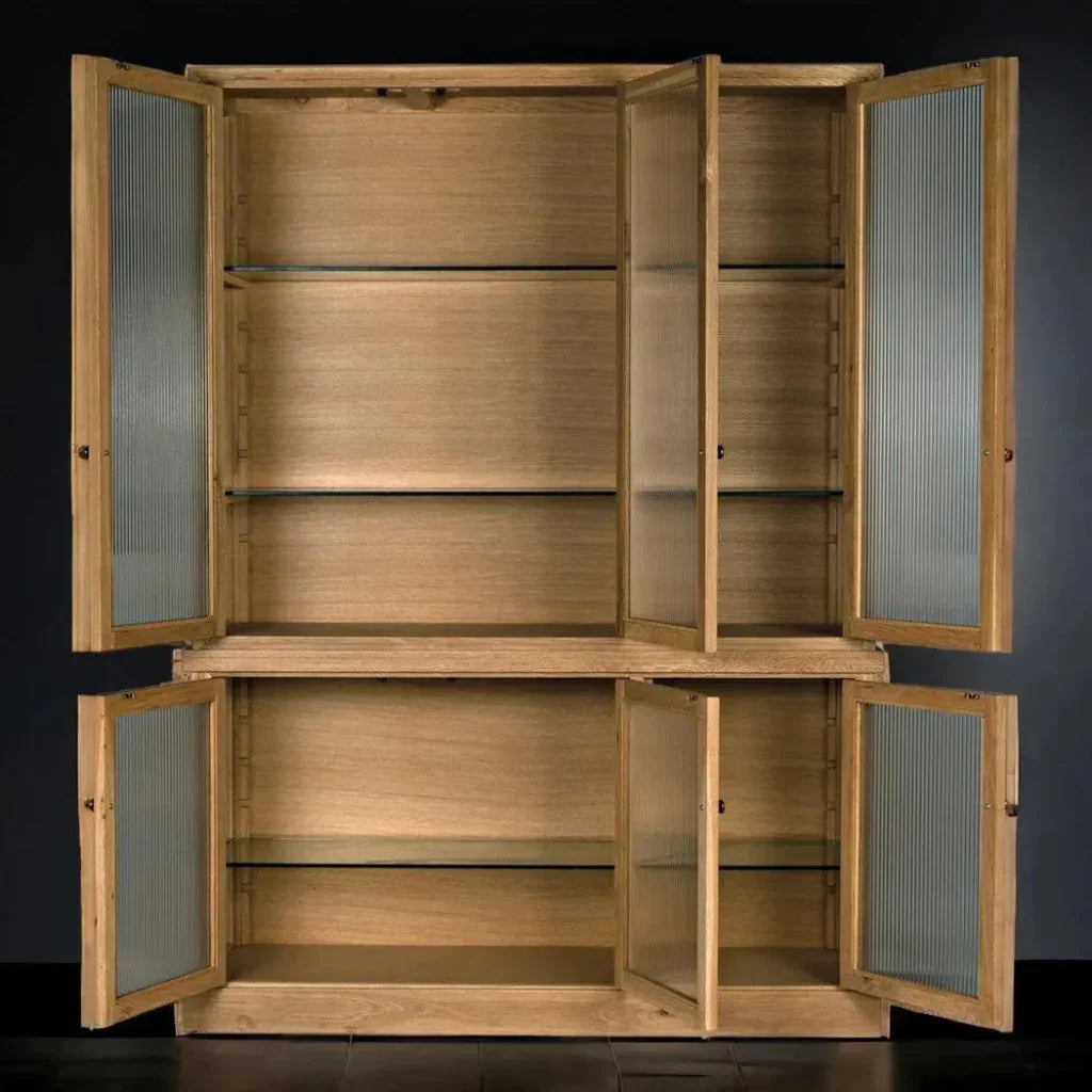 Chester Hutch Curio Buffet Cabinet Glass Doors - LOOMLAN - Noir - Buffets & Curios