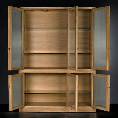 Chester Hutch Curio Buffet Cabinet Glass Doors - LOOMLAN - Noir - Buffets & Curios