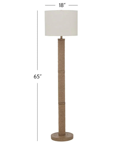 Chester Natural Rope Floor Lamp-Floor Lamps-Bassett Mirror-LOOMLAN