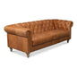 Chesterfield Kingston Sofa Tan Leather 2 Cushions - LOOMLAN - Sarreid - Sofas & Loveseats